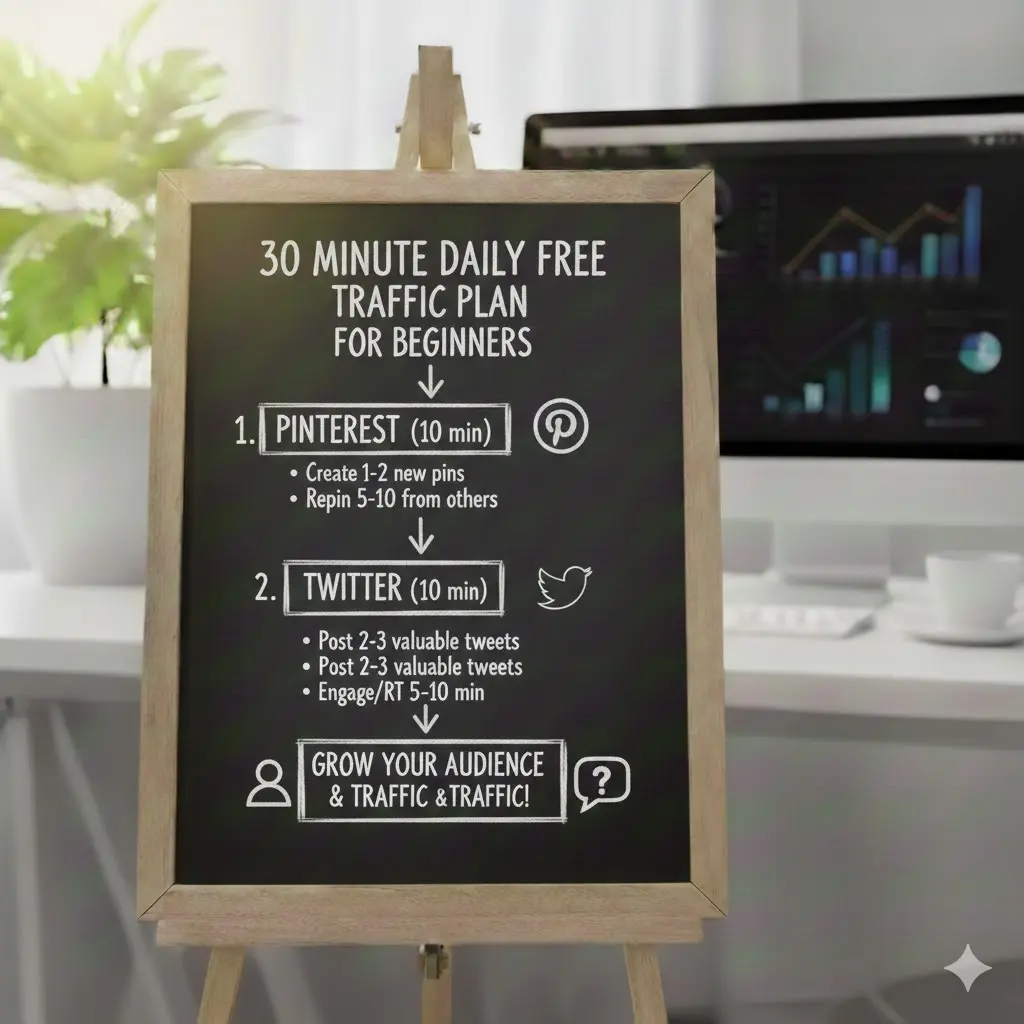 30-Minute Daily Free Traffic Plan for Beginners