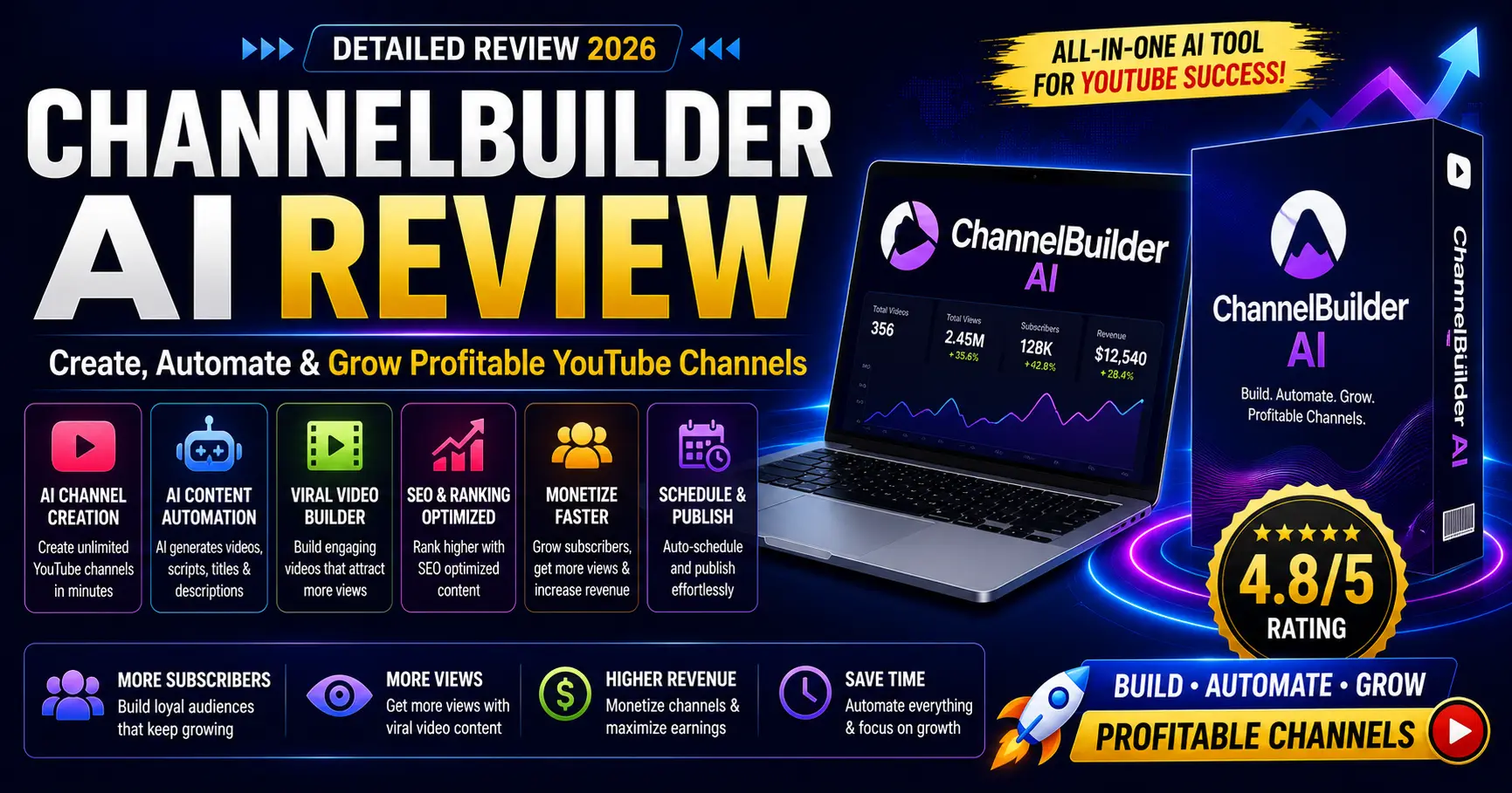 ChannelBuilder AI review 2026 — IncomeJets, rated 3.6 out of 5